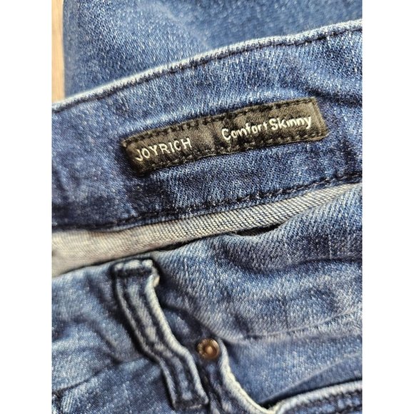 Dear John Women Size 27 Joyrich Comfort Skinny Distressed Embroidered Blue Jeans - Picture 6 of 12